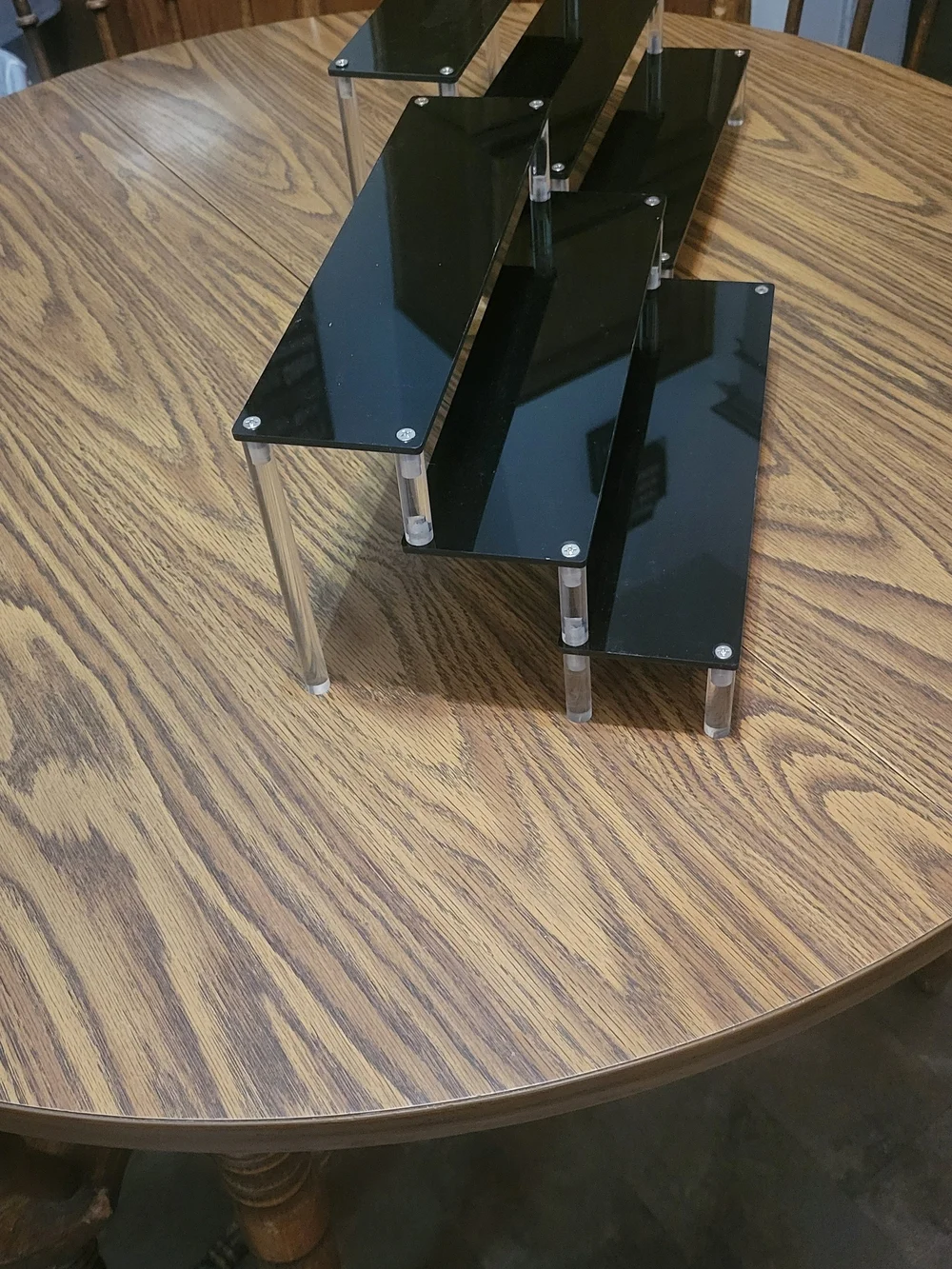 Amazon Essentials Black Tiered Acrylic Makeup Organizer Shelves